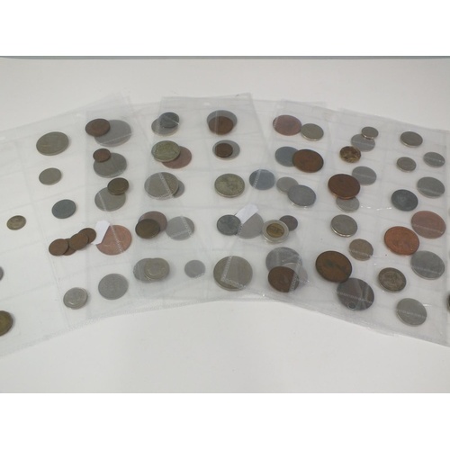 162 - FIVE SHEETS OF APPROXIMATELY 75 ALL WORLD COINS