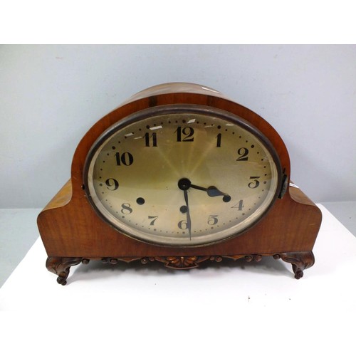 183 - WALNUT MANTEL CLOCK