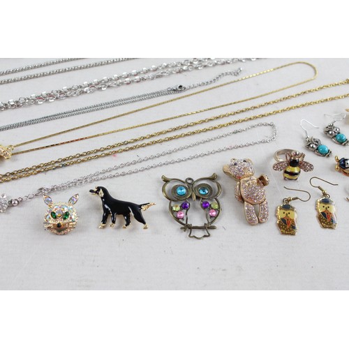 7 - 20 x Vintage & Retro ANIMAL JEWELLERY inc. Owls, Teddy Bears