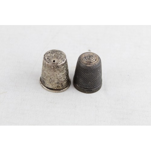 48 - 5 x Antique / Vintage .925 STERLING SILVER Thimbles Inc Charles Horner (22g)