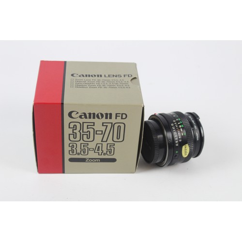 1 - Canon FD 35-70mm f/3.5-f4.5 CAMERA LENS As New Condition Boxed WORKING