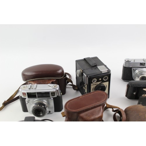 12 - 7 x VINTAGE CAMERAS Inc. Kodak, Conway, Falcon & Ilford w/ Some Cases