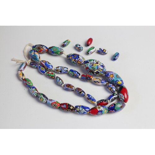 34 - MILLEFIORI Glass Bead NECKLACE, Statement, Graduated, For Restringing