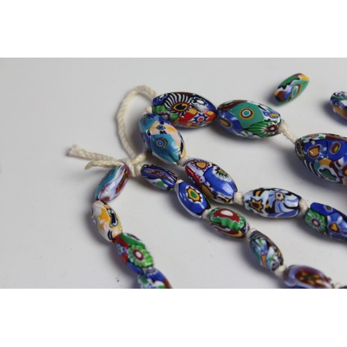 34 - MILLEFIORI Glass Bead NECKLACE, Statement, Graduated, For Restringing