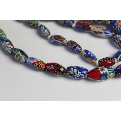 34 - MILLEFIORI Glass Bead NECKLACE, Statement, Graduated, For Restringing