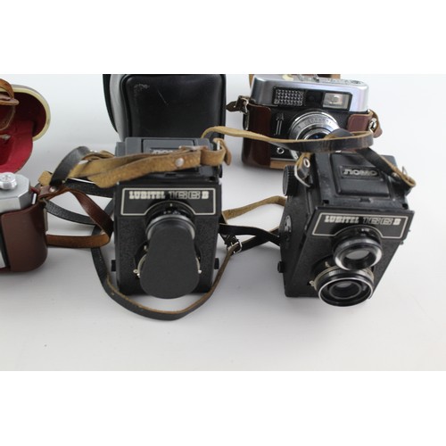 36 - 4 x VINTAGE CAMERAS Inc. Lubitel 166B, Voigtlander Vito CLR & Zeiss Ikon Contina