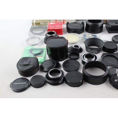 48 - Assorted CAMERA ACCESSORIES Inc. Lens Filters, Caps, Hoods & Teleconverters