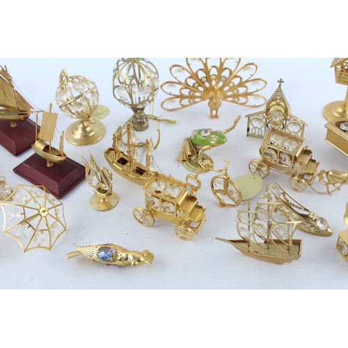 94 - 30 x Assorted Vintage Decorative GOLD PLATED Ornaments Inc. Animals, Boxed