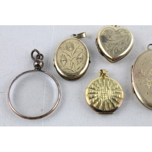 108 - 5 x Antique LOCKETS inc. Rolled Gold, Photo, Scrolling Design, Floral