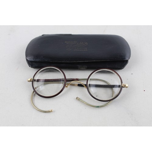 133 - 2 x Antique / Vintage SPECTACLES In Original Cases Inc Rolled Gold Etc