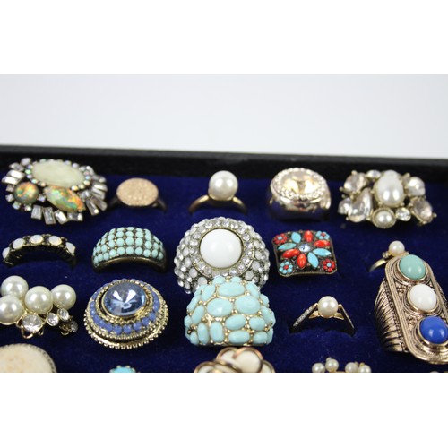 19 - 36 x Vintage, Retro & Costume RINGS inc. Cocktail, Silver & Gold Tone, Statement