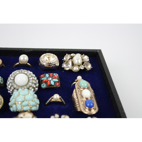 19 - 36 x Vintage, Retro & Costume RINGS inc. Cocktail, Silver & Gold Tone, Statement