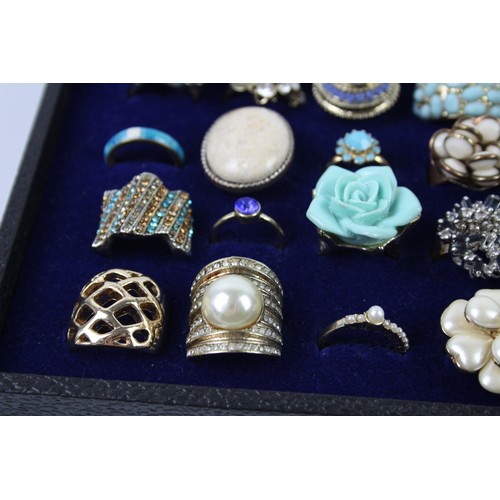 19 - 36 x Vintage, Retro & Costume RINGS inc. Cocktail, Silver & Gold Tone, Statement