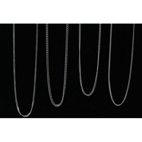 28 - 4 x Vintage .925 Sterling Silver CHAINS inc. Curb Link, Various Lengths (25g)