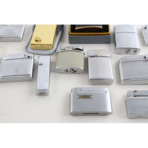 91 - 14 x Assorted Vintage Cigarette LIGHTERS Inc Sim, Brother, Boxed, Musical Etc