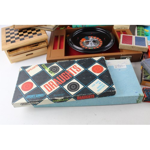 51 - 16 x Assorted Vintage GAMES & PLAYING CARDS Inc. Roulette, Bezique, Chess, Etc