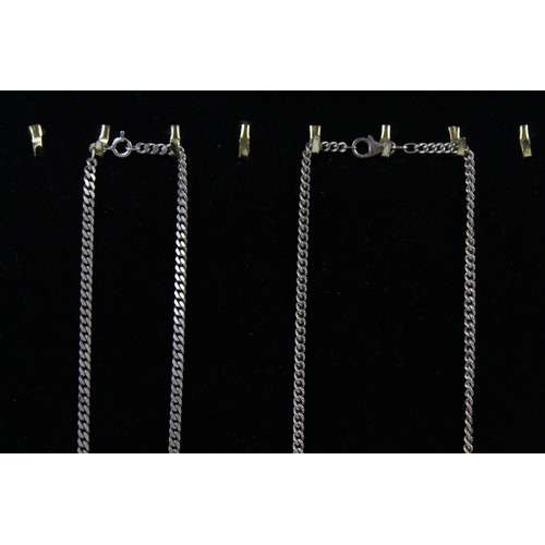 55 - 2 x Vintage .925 Sterling Silver CHAINS inc. Curb Link,Various Lengths (28g)