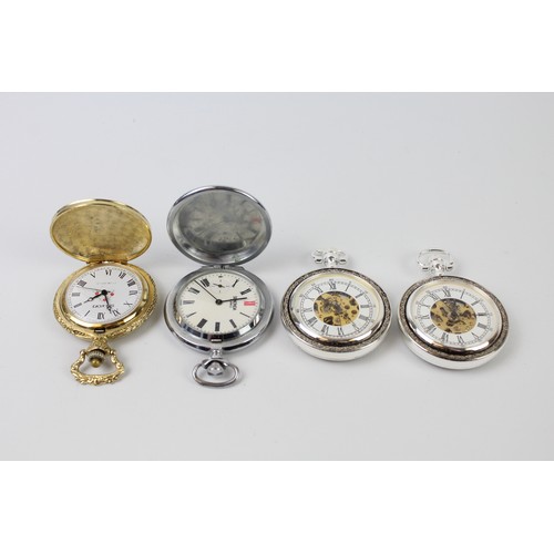 57 - 4 x Vintage Gents POCKET WATCHES Hand-Wind WORKING Inc. Sekonda Etc