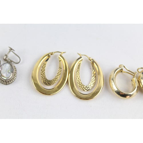 114 - 4 x .925 Sterling Silver EARRINGS inc. Gold tone, Cameo, Clip-ons (19g)