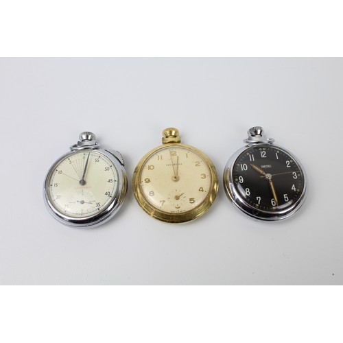 76 - 6 x Vintage Gents STOP / POCKET WATCHES Hand-Wind Inc. Services, Smiths Etc