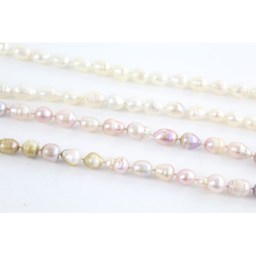 2 - 2 x Vintage PEARL NECKLACES inc. White, Pink, Large Freshwater Pearls