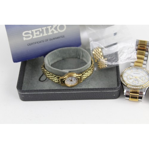 134 - 6 x Ladies Quality Bi-Metal WRISTWATCHES Quartz WORKING Inc Boxed Seiko Etc