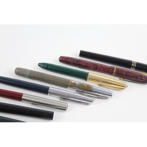 141 - 8 x Assorted Vintage BRANDED Fountain Pens Inc Parker, Osmiroid, Platignum Etc