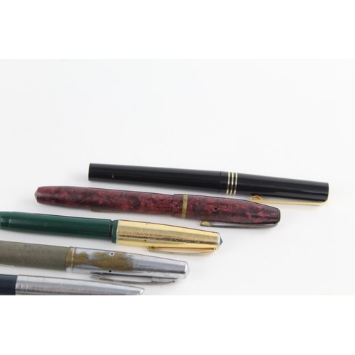 141 - 8 x Assorted Vintage BRANDED Fountain Pens Inc Parker, Osmiroid, Platignum Etc