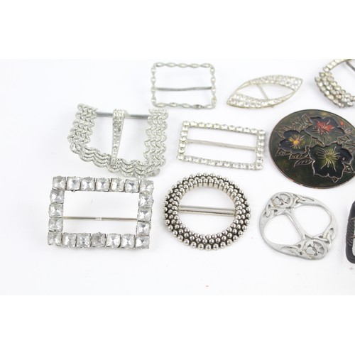 147 - 14 x Antique / Vintage SHOE & BELT BUCKLES Inc Art Deco, Marcasite, Complete Etc