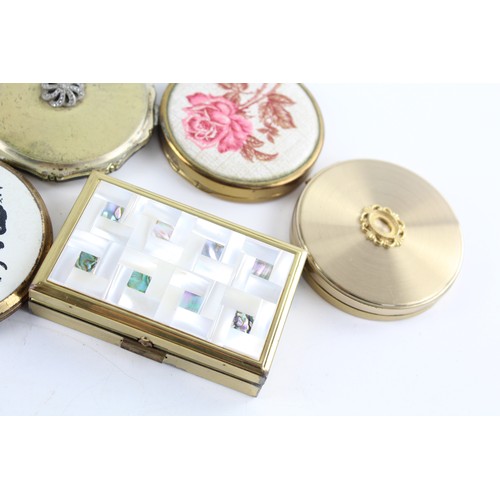 5 - 8 x Assorted Vintage Ladies VANITY Powder COMPACTS Inc Stratton, Clover Musical