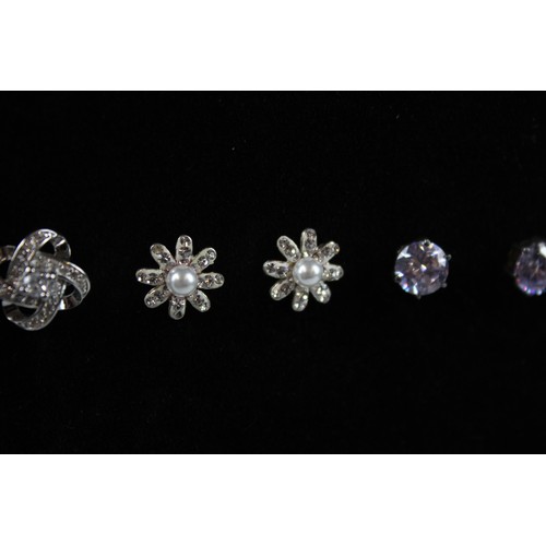 184 - 15 x .925 Sterling Silver EARRINGS inc. CZ, Studs, Statement (32g)