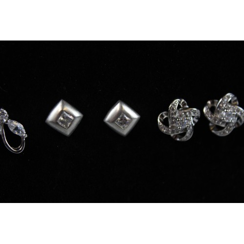 184 - 15 x .925 Sterling Silver EARRINGS inc. CZ, Studs, Statement (32g)