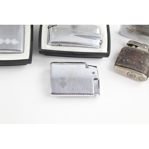 225 - 6 x Vintage RONSON Cigarette LIGHTERS Inc Varaflame, Leather, Boxed Etc