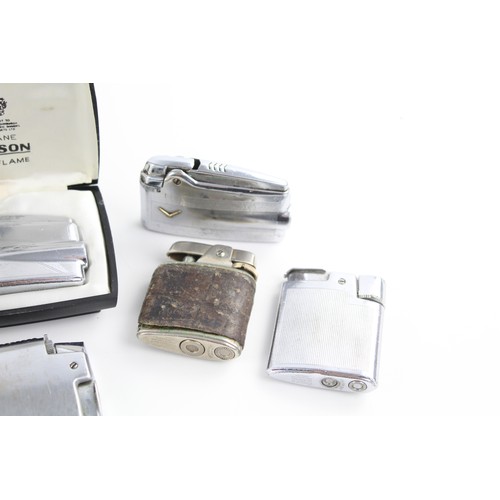 225 - 6 x Vintage RONSON Cigarette LIGHTERS Inc Varaflame, Leather, Boxed Etc