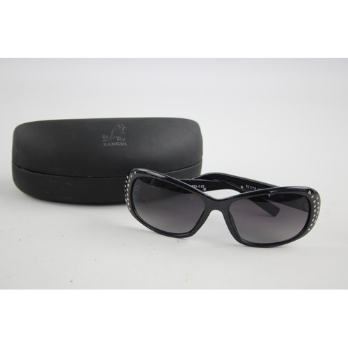 66 - Statement Ladies KANGOL Black Oversized Style SUNGLASSES w/ Diamante Detail