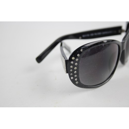 66 - Statement Ladies KANGOL Black Oversized Style SUNGLASSES w/ Diamante Detail