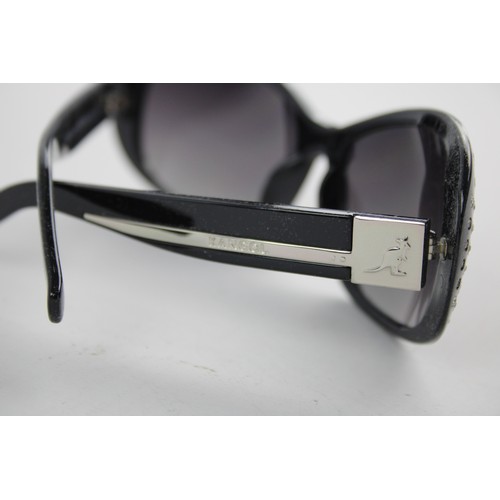 66 - Statement Ladies KANGOL Black Oversized Style SUNGLASSES w/ Diamante Detail