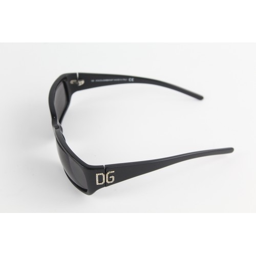 49 - Statement Ladies D&G Dolce & Gabbana Black Framed SUNGLASSES w/ Diamante Detail