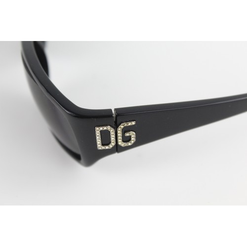 49 - Statement Ladies D&G Dolce & Gabbana Black Framed SUNGLASSES w/ Diamante Detail