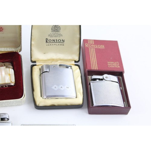 59 - 6 x Vintage RONSON Cigarette LIGHTERS Inc Boxed, Ladies, Mother of Pearl Etc