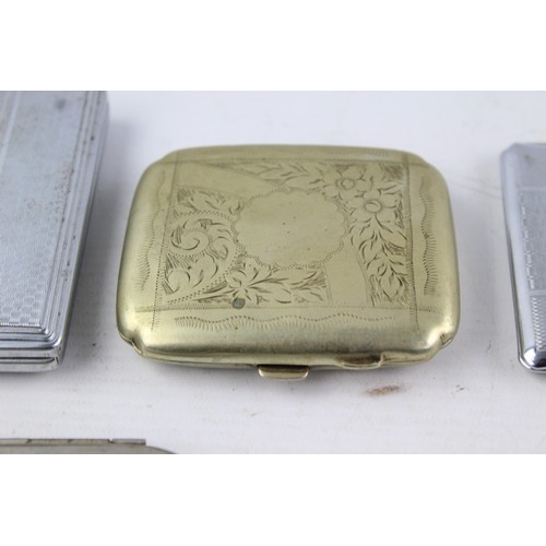 244 - 8 x Assorted Vintage TOBACCIANA Cigarette Cases Inc Leather, Silver Plate Etc