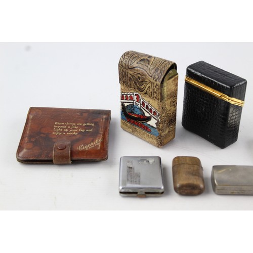 246 - 8 x Assorted Vintage TOBACCIANA Inc Snuff, Vestas, Silver Plate, Leather Etc