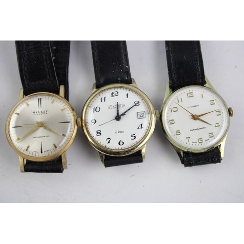 104 - 5 x Vintage Gents WRISTWATCHES Hand-Wind Inc Sekonda, Walker Etc