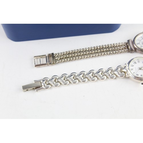 121 - 3 x Ladies .925 STERLING SILVER Quality WRISTWATCHES Quartz WORKING Inc Rotary