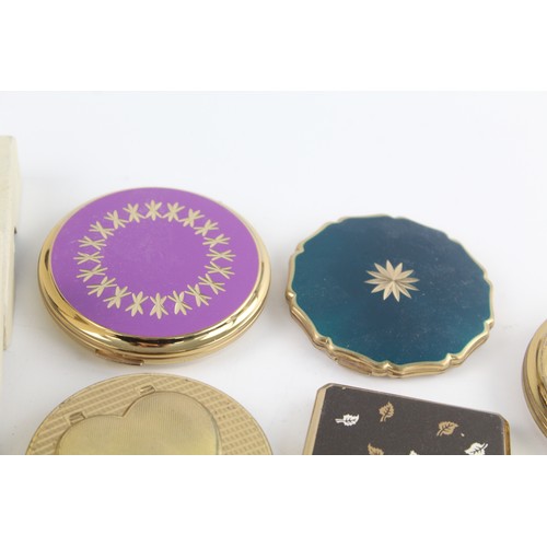 125 - 6 x Vintage Ladies Vanity STRATTON COMPACTS Inc Boxed, Enamel, Gold Tone Etc