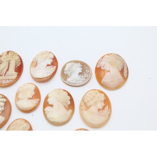 2 - 14 x VINTAGE Beautifully Carved Loose CAMEO PANELS Inc Profile, Lady, Flora