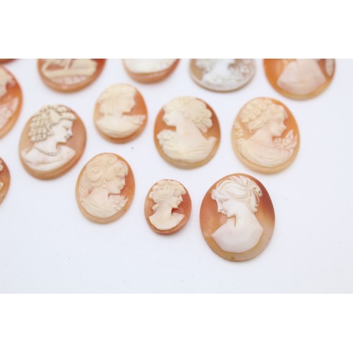 2 - 14 x VINTAGE Beautifully Carved Loose CAMEO PANELS Inc Profile, Lady, Flora