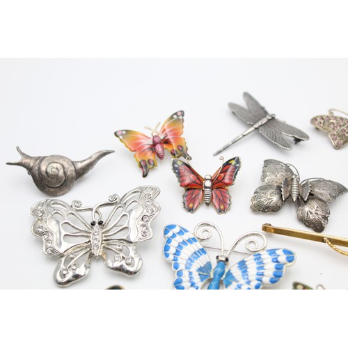 41 - 20 x Vintage ANIMAL BROOCHES inc. Butterfly, Dragonfly, Rhinestone