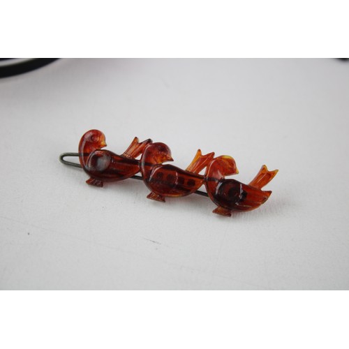 58 - 6 x Vintage LUCITE Jewellery inc. 1940s, Reverse Carved, Bangle, Brooches, Ring