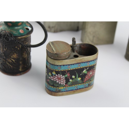 14 - 7 x Vintage Chinese Water Tobacco Smoking Pipe Inc. Cloisonne, Decorative, Etc